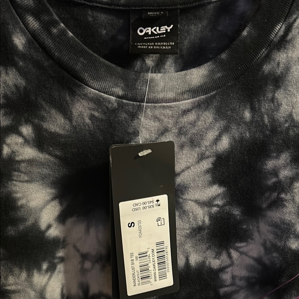 Oakley Black and Gray Tie-Dye T-Shirt